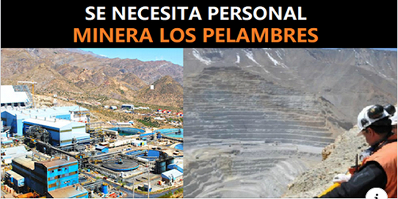 SE REQUIERE PERSONAL PARA MINERA LOS PELAMBRES
