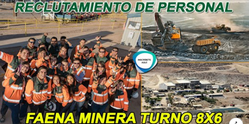 SE BUSCA PERSONAL PARA FAENA MINERA TURNO 8 X 6