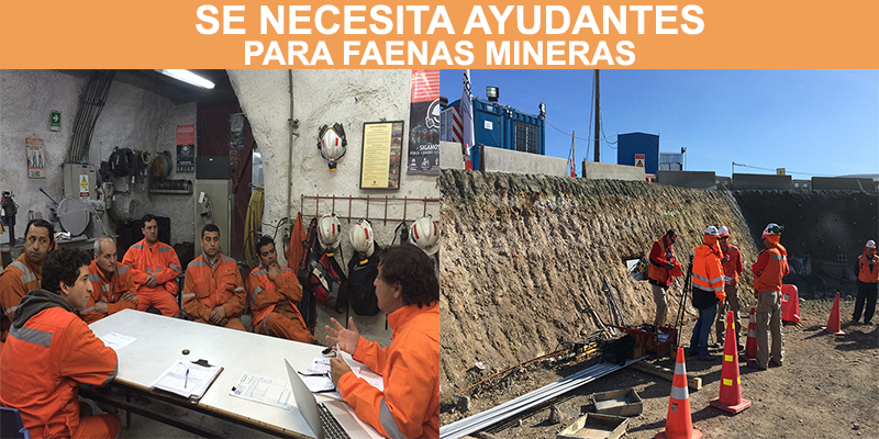 SE SOLICITA AYUDANTES PARA FAENAS MINERAS