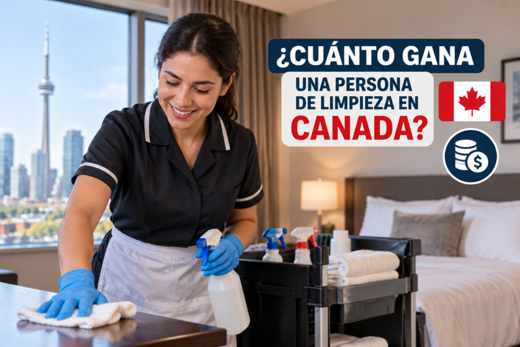 ¿Cuánto gana una persona de limpieza en Canada
